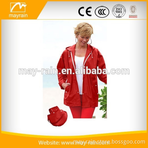 fashion lady foldable rain jacket